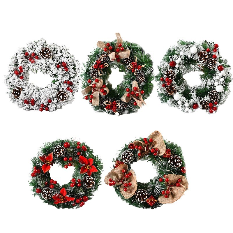 Christmas PVC Wreath Decor for Doors and Windows 32cm Diameter