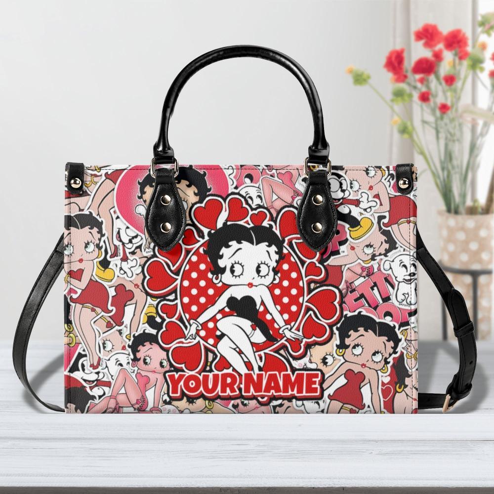 Betty Boop Personalized Leather Cartoon Handbag for Women-image