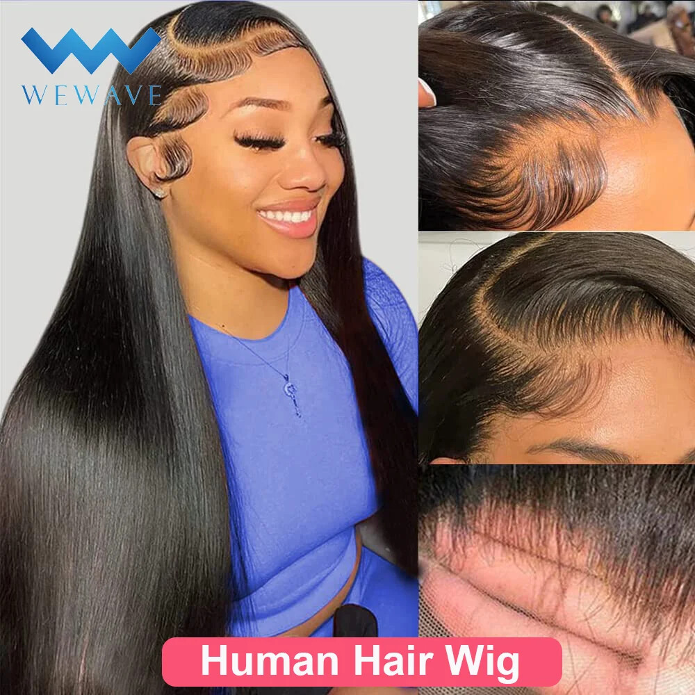 13x6 Straight Lace Front Wig Brazilian Human Hair HD Pre Plucked Glueless 13x4
