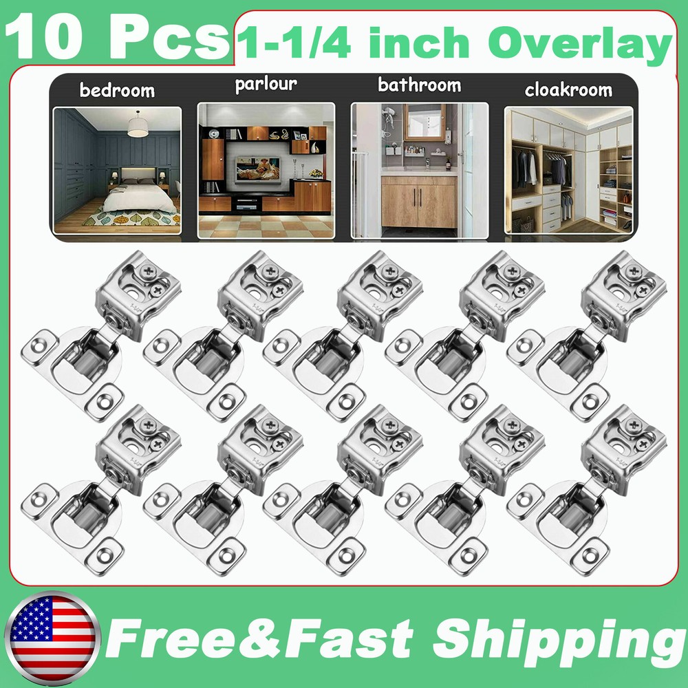 10 Pack Soft-Close Compact Concealed 1-1/4