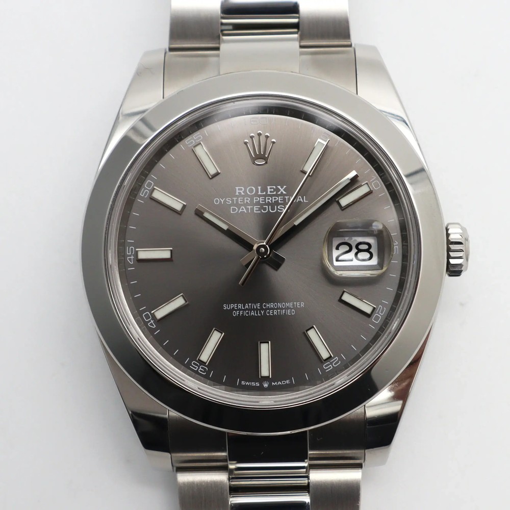 2020 Rolex Datejust 41 Rhodium Stick Dial Oyster Steel 126300 Mint Condition
