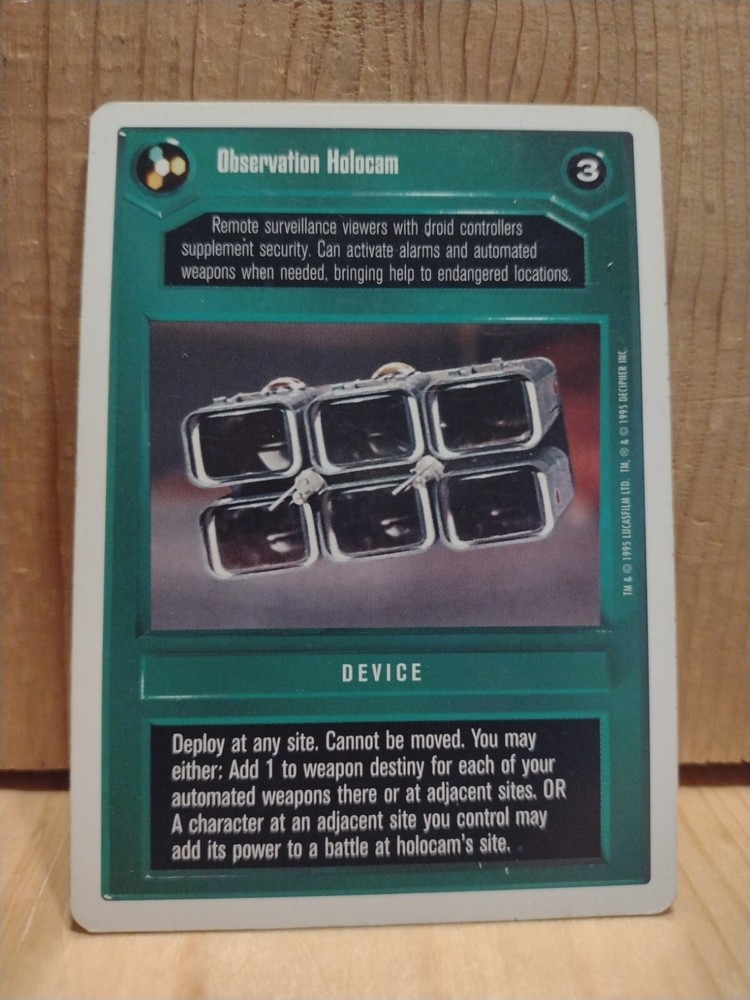 1995 Star Wars Card Game: DEVICE: OBSERVATION HOLOCAM.  WHITE BORDER  MC9