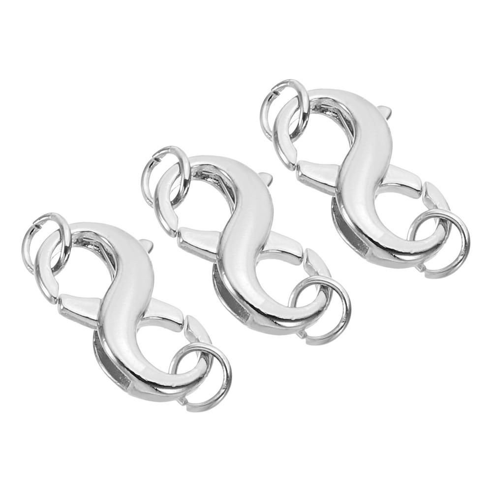 3-Pack Copper & Silver Double Lobster Necklace Clasp Extenders with Rings