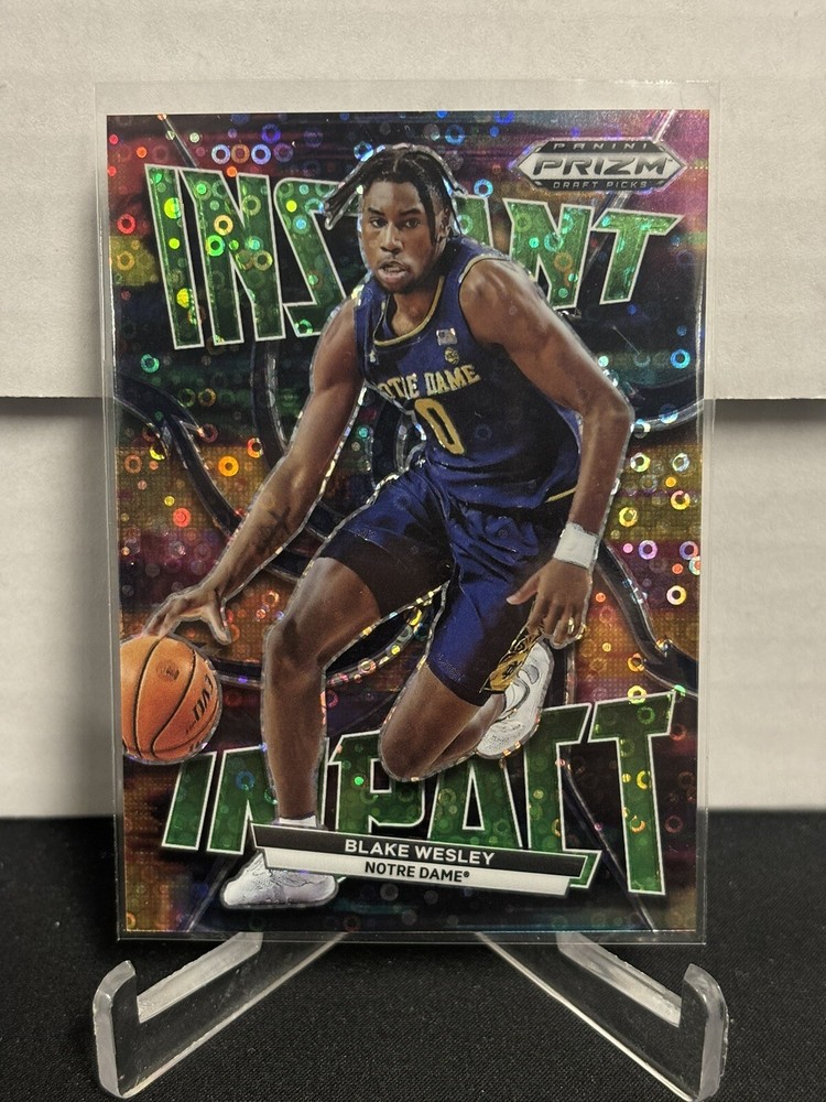 Blake Wesley 2022 Prizm Draft Picks Instant Impact Green Disco 1/5 NDFI , Spurs