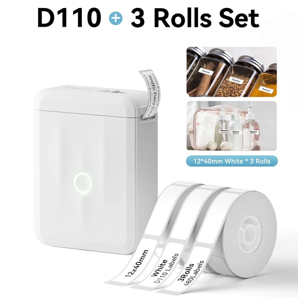 NIIMBOT D110 Bluetooth Label Maker Machine with Tape Portable Handheld Device  