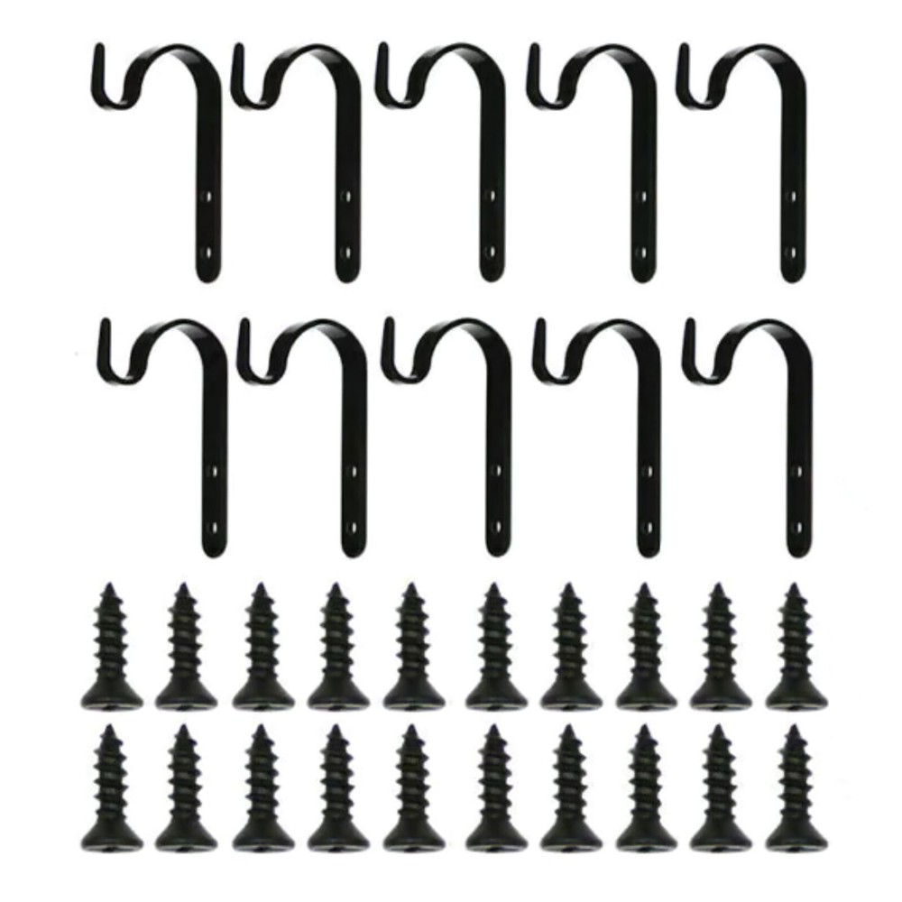 10pcs Metal Hanging Basket Brackets for Garden Plant Hooks Wall Decor