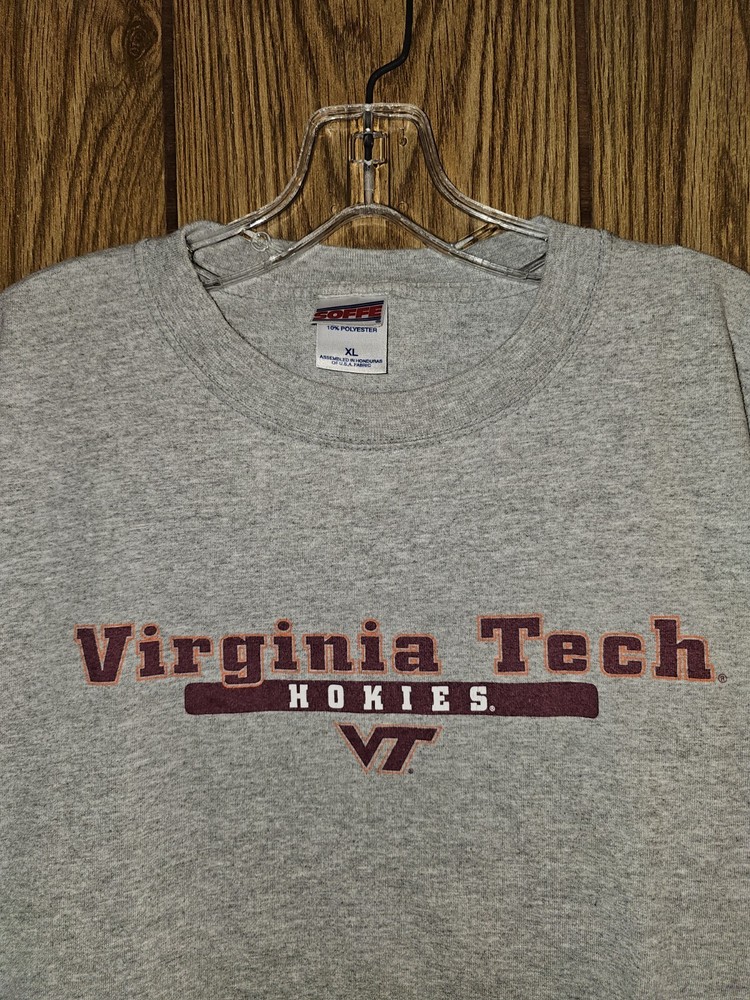 University Of Virginia Tech Older Style Xl Mens Gray Graphic Logo Tshirt NCAA