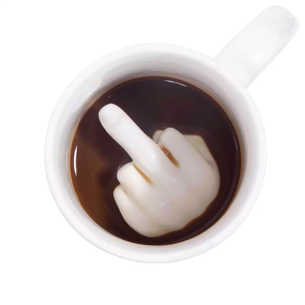 Up Yours Prank Mug  Middle Finger Mug   Funny Prank Mug Ceramic   300ML HOT GIFT