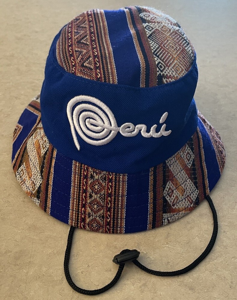 Peru Bucket Hat Handmade Peruvian Ethnic Hat Colorful One Size Fits Most
