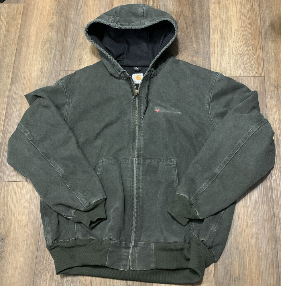 VTG Carhartt Jacket J25 MOS Mens Moss Green Duck Thermal Mesh MISSING TAG/FLAW!