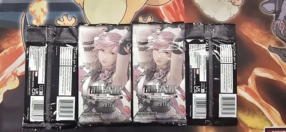 Final Fantasy TCG Hidden Trials 4 Booster Pack Lot Set Trading Card Game