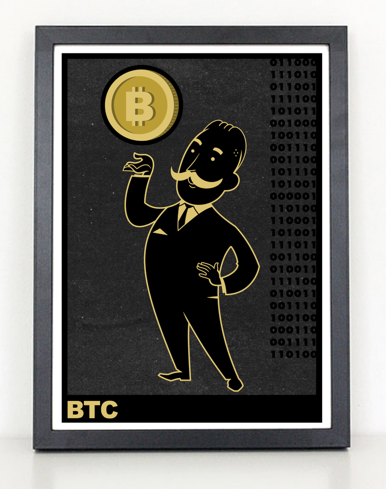 BTC Crypto Stacker poster classic Cryptocurrency art décor-image