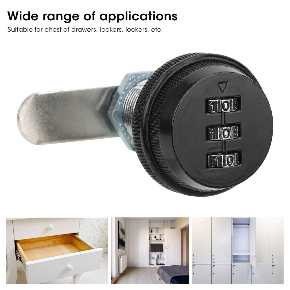 3-Digit Zinc Alloy Combination Cabinet Lock for Home Security  