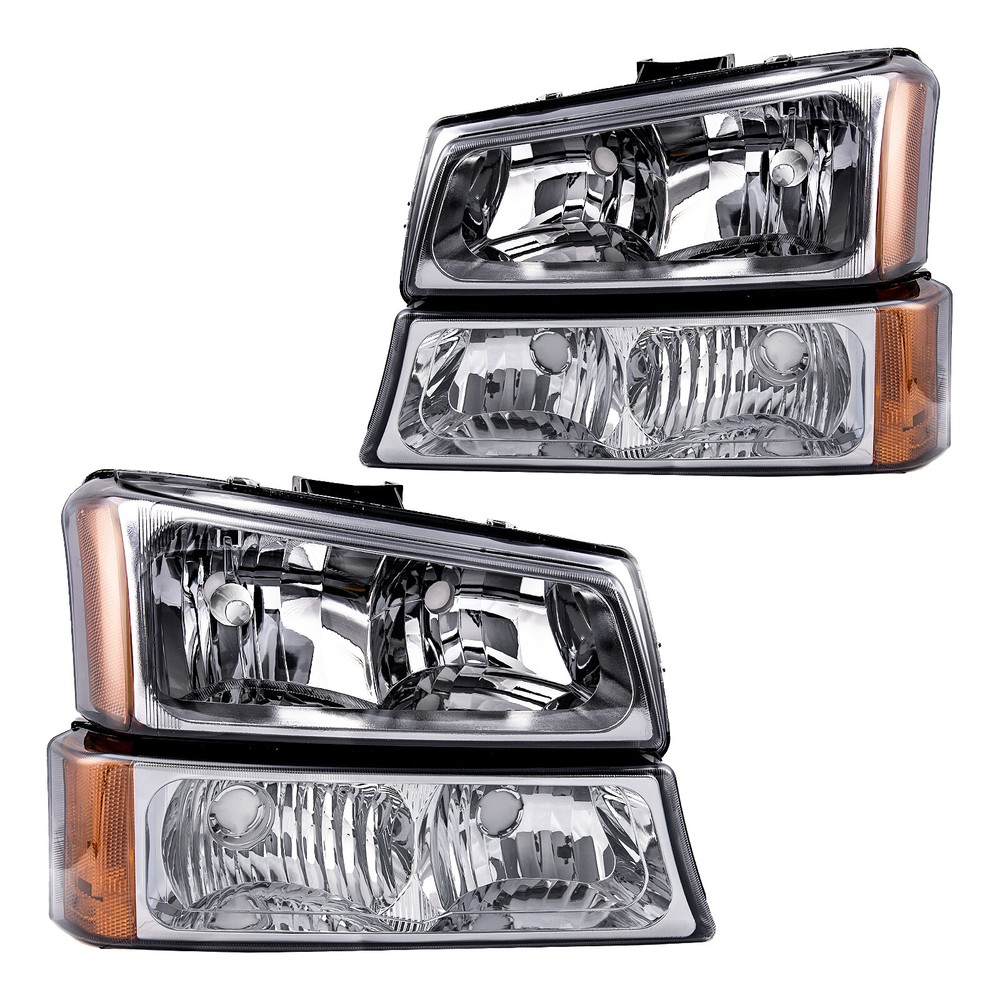 2003-2006 Chevy Avalanche Silverado Smoke Headlights Assembly