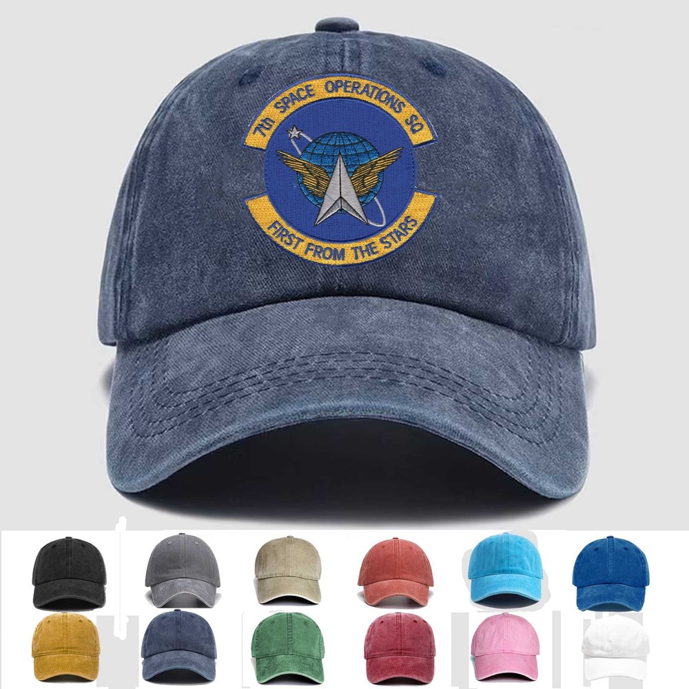 Custom Embroidered Hat 7th Space Operations Squadron, Veteran Cap, Trucker Hat