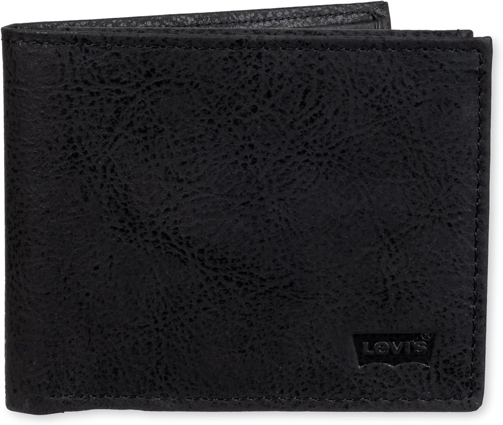 Men'S Classic Bifold Passcase Wallet with Multiple Card Slots and ID Window
