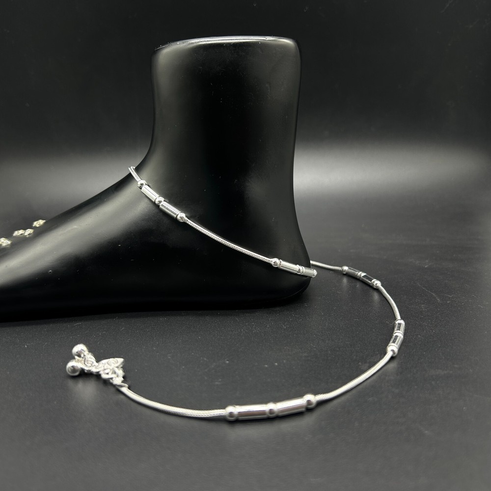 925 Sterling Sterling Silver Anklet Payal for Brides and Women