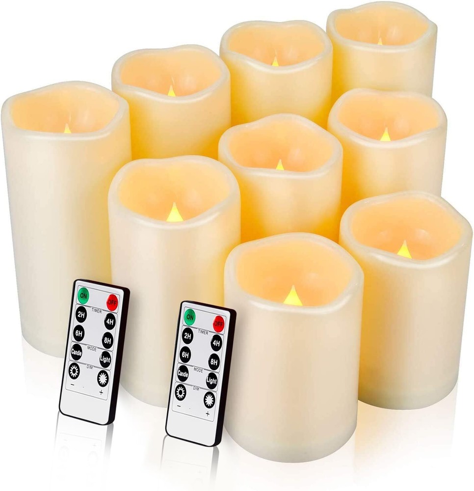 LED Flameless Waterproof Outdoor Candles 3x4 5 6 Inch Sizes