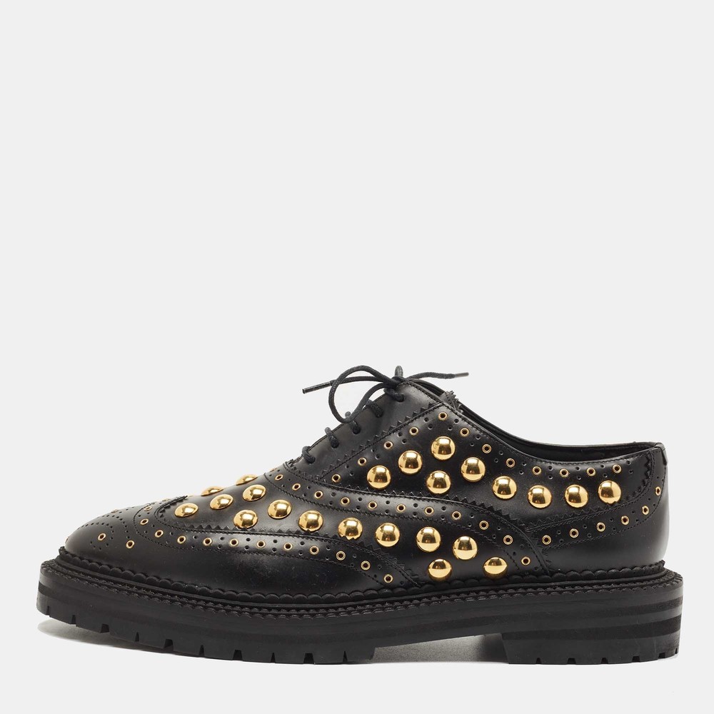 Burberry Black Brogue Leather Deardown Derby Size 40