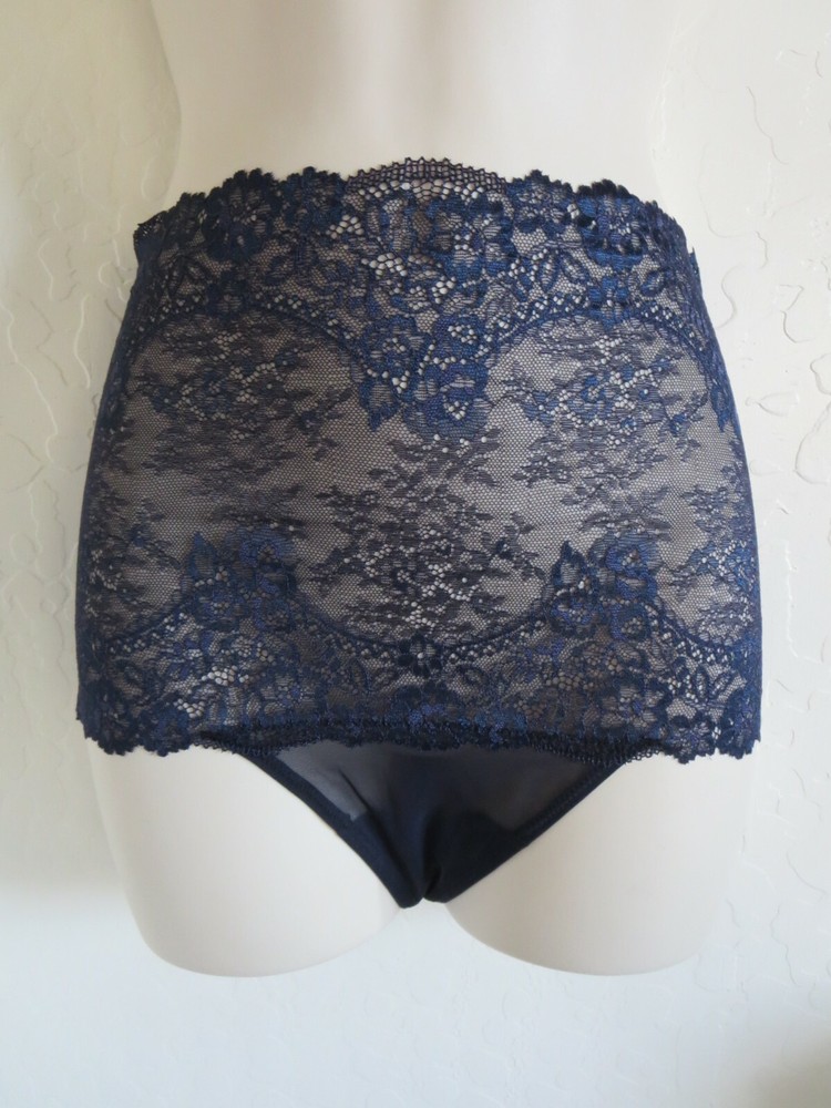WACOAL  LEVEL UP LACE HI-WAIST THONG PANTY #844369, SMALL, NIGHT SKY, NWT $28