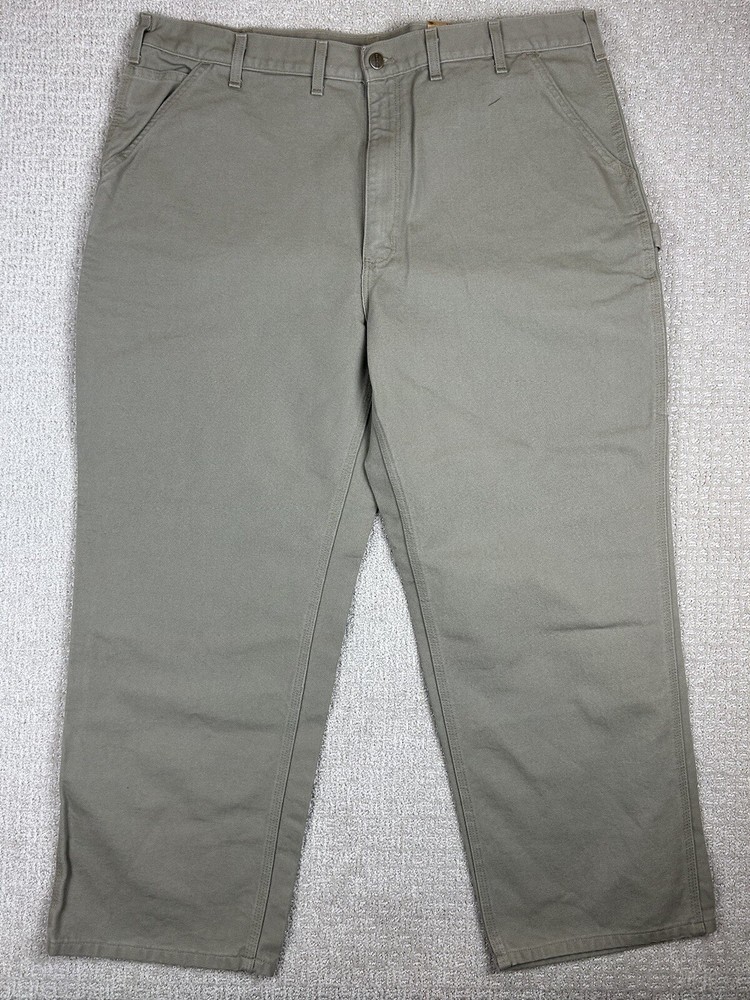 NWT Carhartt Men's 44x30 Washed Duck Work Dungaree Pants Beige Canvas