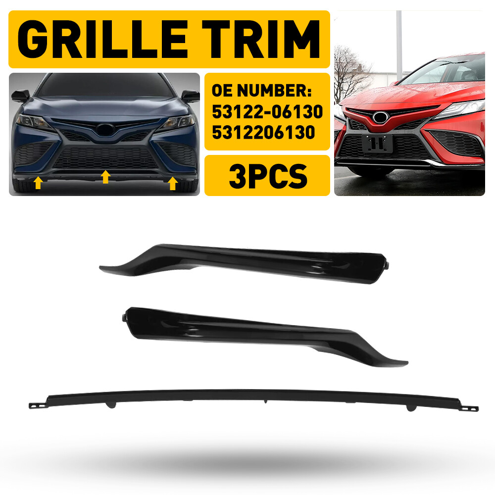 For Toyota Camry SE XSE 2021-2022 Glossy Black Front Lower Grille Trim Molding S