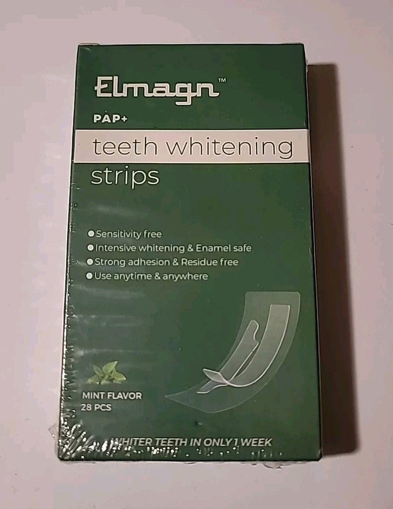 Elmagn 28 Strips 14 Day Supply Teeth Whitening Strips Home Bleaching White