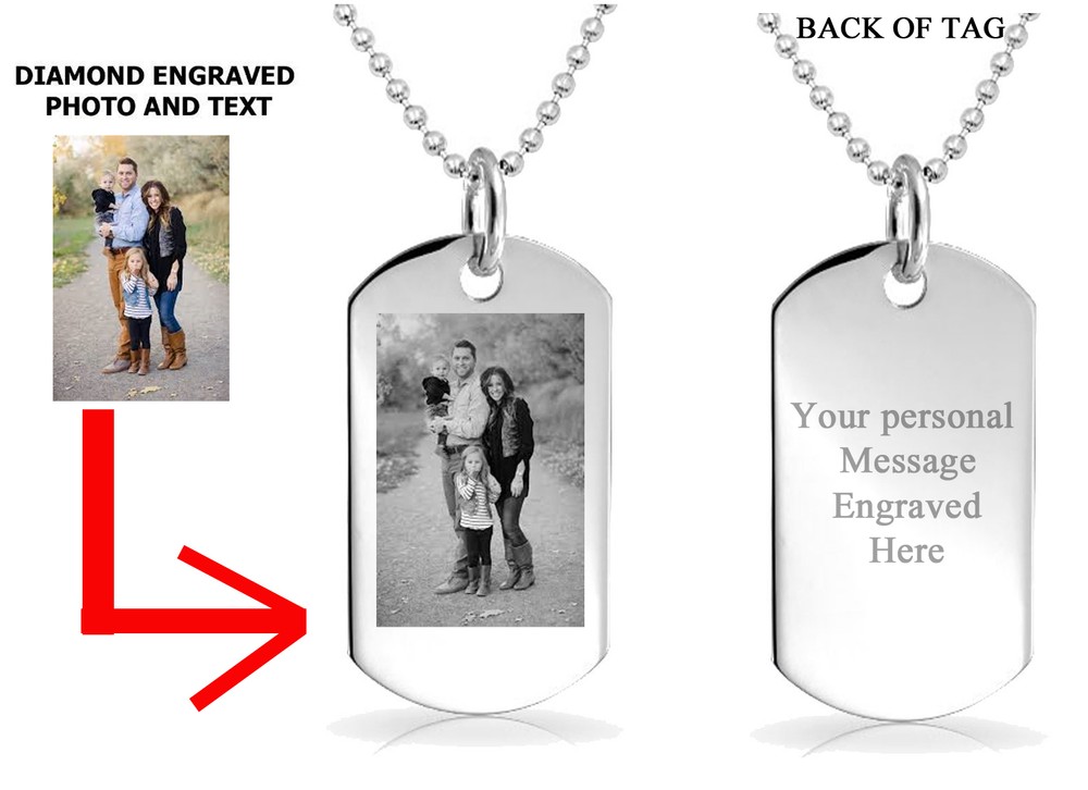 Custom Engraved Dog Tag Necklace with Photo - Personalized Pet Jewelry Gift-image