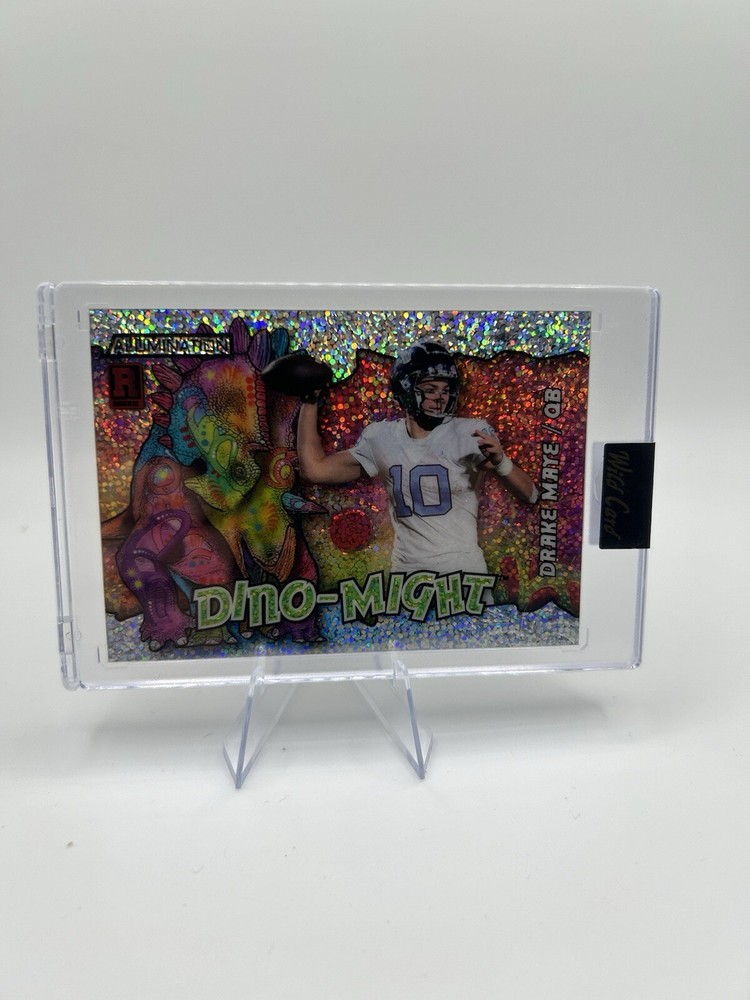 2023 Wild Card Dino-Might Drake Maye Silver Sparkle