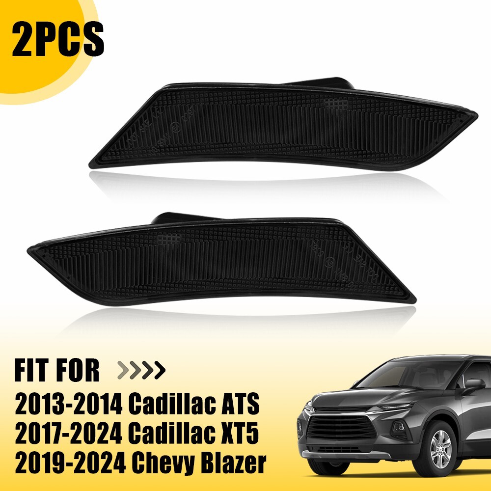 2X Smoke Amber LED Side Marker Light Housings for Cadillac ATS