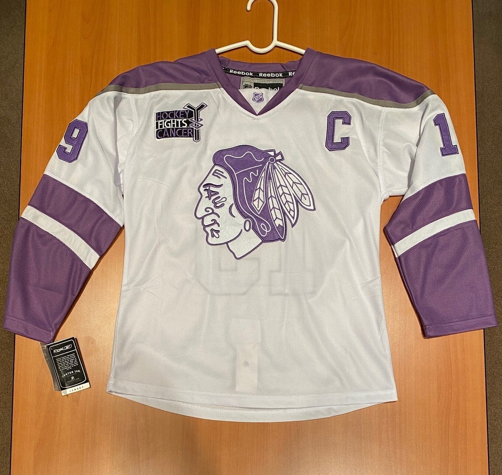 Reebok Chicago Blackhawks Toews Hockey Fights Cancer Women’s Jersey Size 52 New
