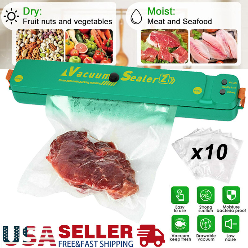 Compact Automatic Vacuum Sealer Machine with Bags for Food Storage & Preservation