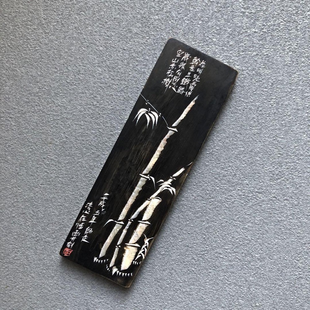 bamboo pattern stone carving paperweight #aff656