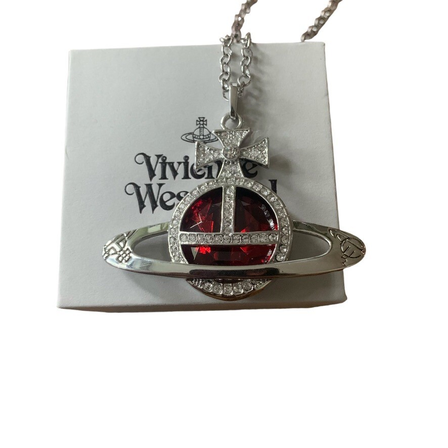 Vivienne Westwood Big Red Gem Orb Necklace