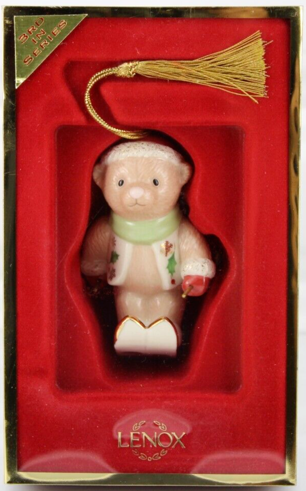 Lenox Ski Time Bear Porcelain Figurine 3rd in Series High Gloss Vintage 2003