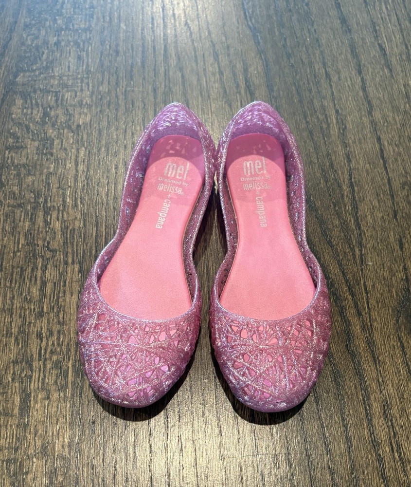 Mini Melissa CAMPANA ZIG ZAG PINK Girls Jelly shoes Size 11