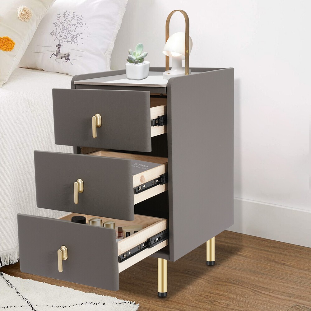 Narrow Bedside Cabinet with Storage Drawers for Small Spaces  