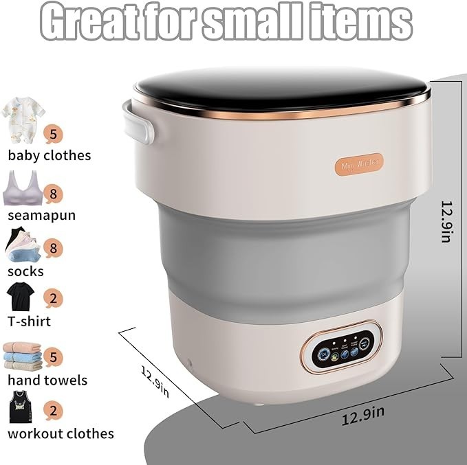 Portable Mini Washing Machine with 16L Capacity and Spin Basket
