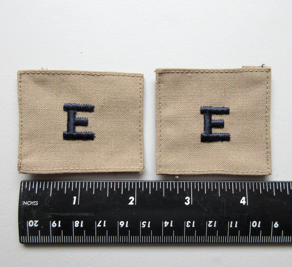 U.S. NAVY BATTLE EFFICIENCY E AWARD INSIGNIA RATE MILITARY TAN SEW ON PATCHES