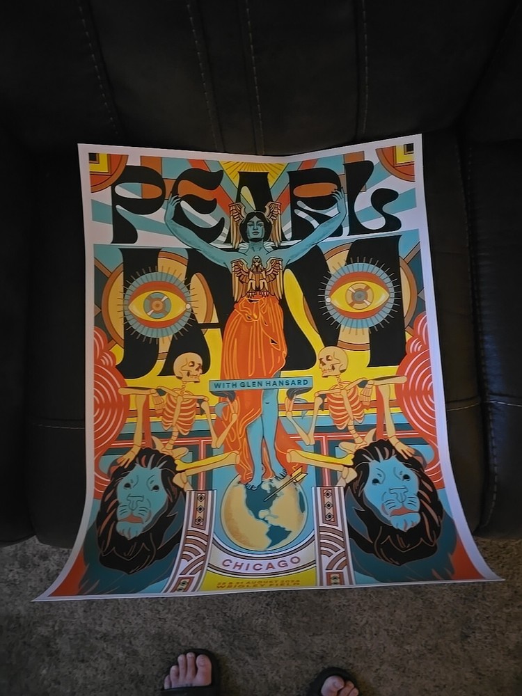 Pearl Jam Wrigley Field Justine McAllister Chicago Poster 8/29/24 & 8/31/24