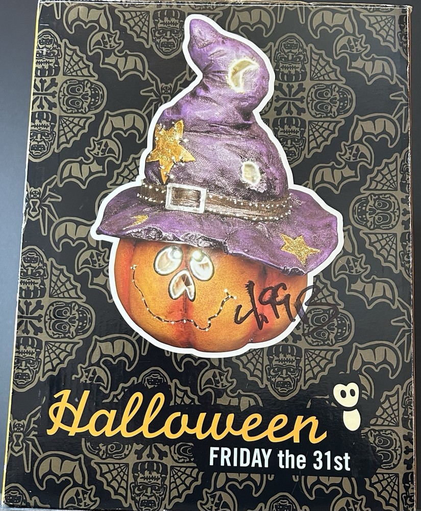 12-Inch Fiber Optic Tabletop Pumpkin Decoration by Puleo