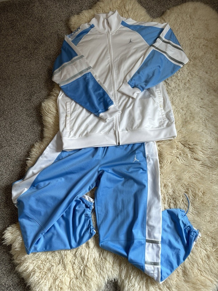Air Jordan Jumpman North Carolina Tar Heels Blue White Track Suit Jacket Pants