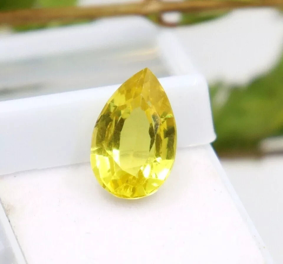 Stunning 9.64 Ct Pear Yellow Sapphire Loose Gemstone EGL Certified