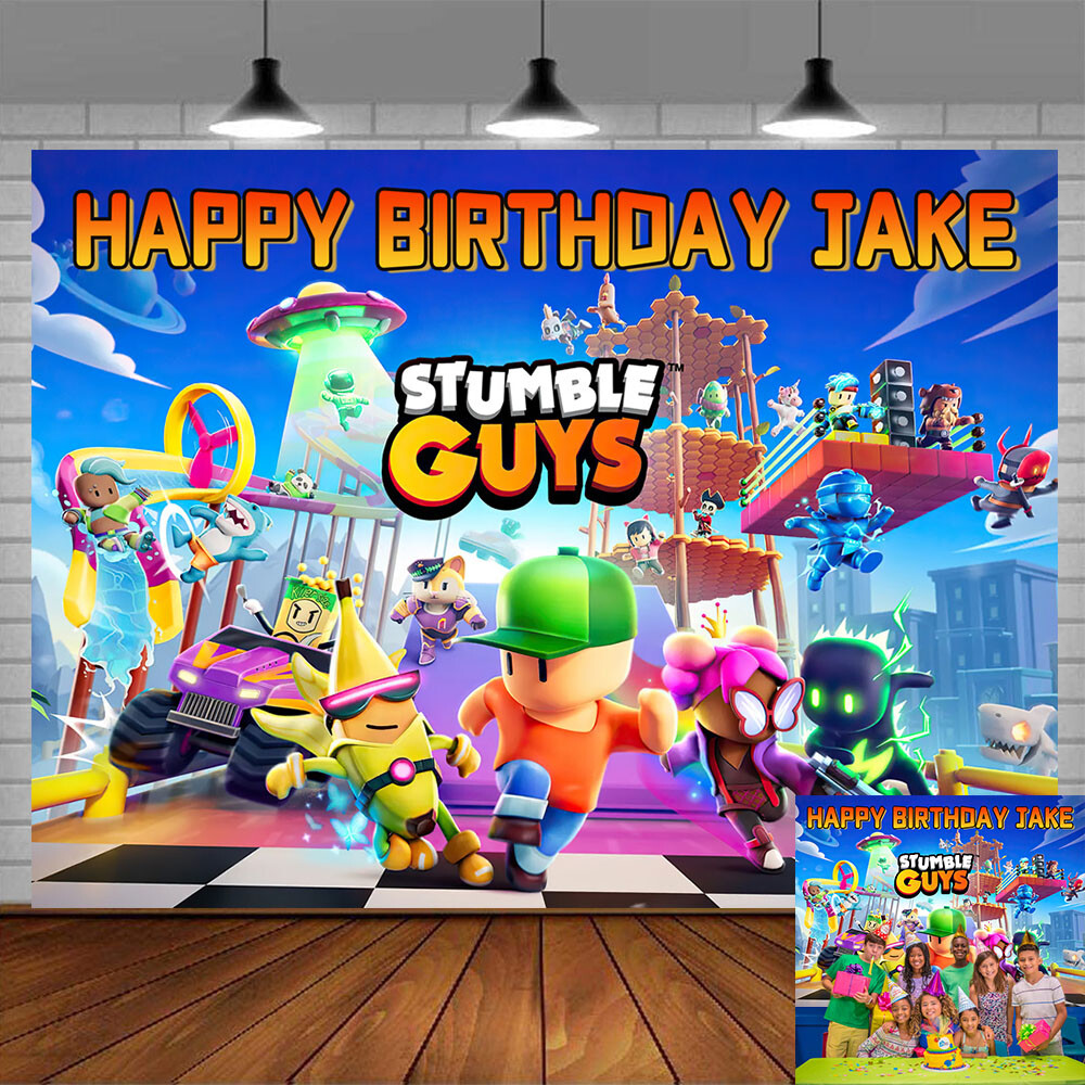 Stumble Guys Personalised Custom Banner Backdrop Party Decorations Birthday Gift