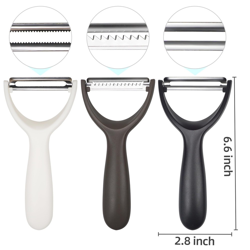 3-Piece Vegetable Peeler Set, Y Julienne Peeler, Stainless Steel Blades