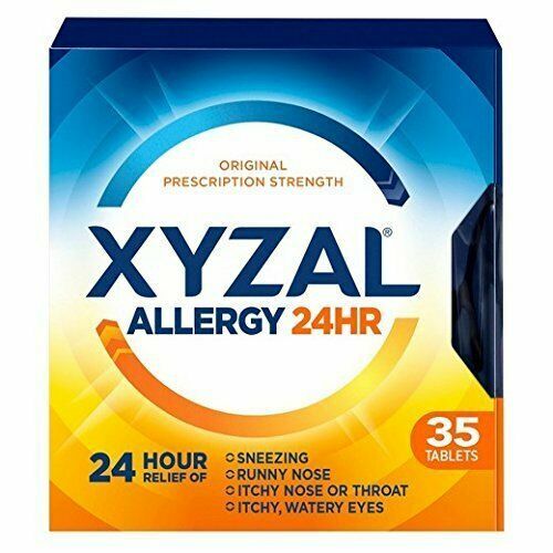 XYZAL 24-Hour Allergy Relief 35 Tablets Fast Free Shipping Buy Now-image