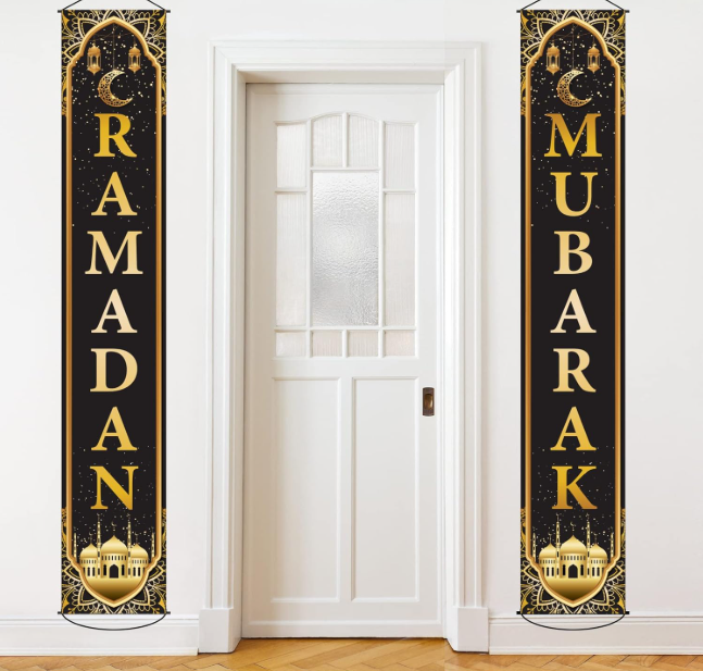 Ramadan Mubarak Banner Eid Mubarak Door Sign Hanging Banners Decoration