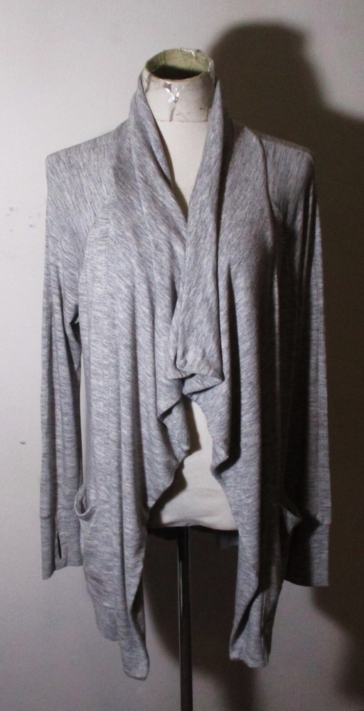 Women's ATHLETA Gray Modal Tunic Cardigan Wrap Sweater Size M