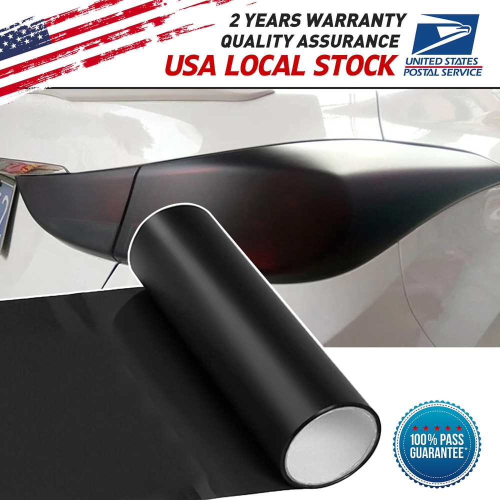 Glossy Medium Black Smoke Vinyl Tint Film for Taillights Headlights Fog Lights  