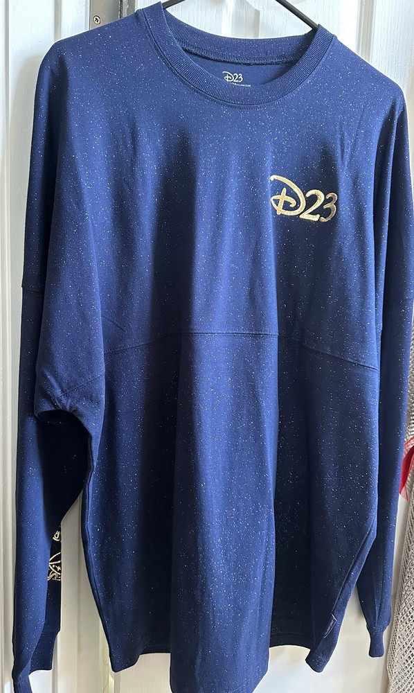 D23 Gold Member Blue Sparkly Sweatshirt Brand New